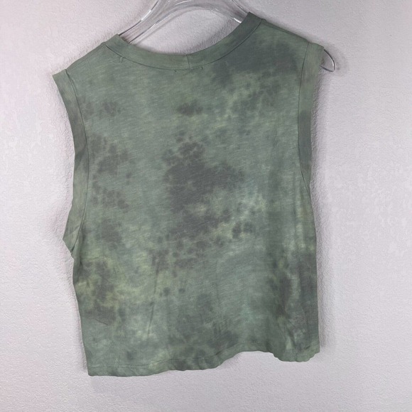 LNA Womens Garçon Tank Top Size Medium Green Tie Dye Sleeveless Crewneck Cropped - Picture 7 of 11